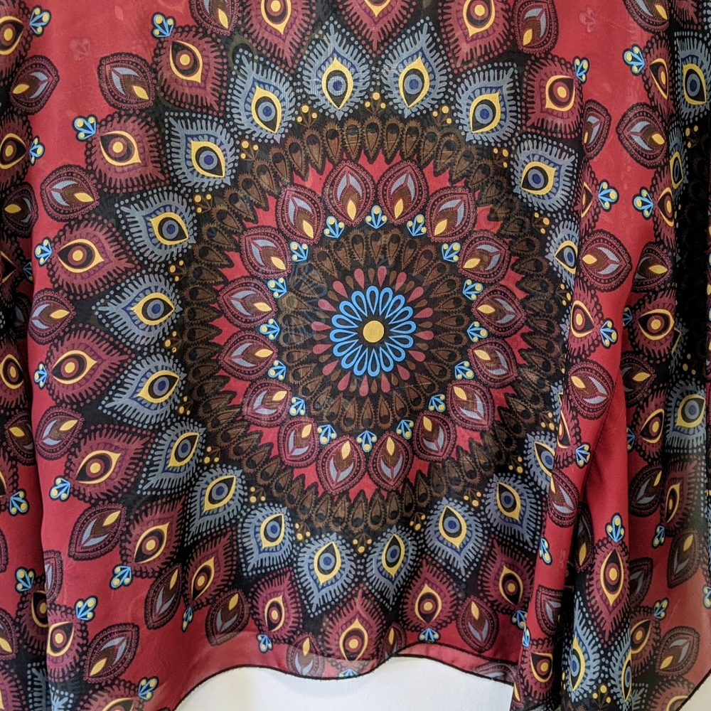 Fire Los Angeles Chiffon Kimono Top, Small - Picture 2 of 5